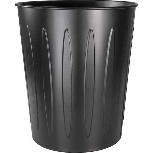 Genuine Joe 6-gallon Steel Fire-Safe Trash Can, Black, PK6 58897CT - main